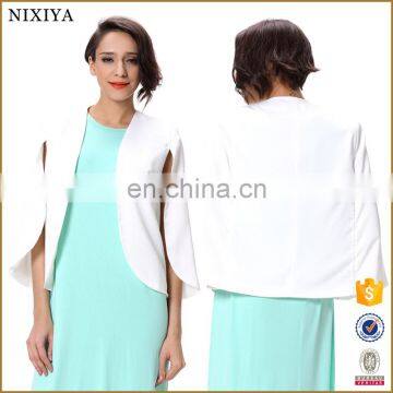 hot sale Autumn Twill Spandex circular cape jacket white short top