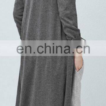 Long Cotton Cardigan Side Slit Hem Women Sweater photo-6