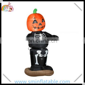 Halloween decorative inflatable skeleton, inflatable pumpkin boy model for outdoor, advertising