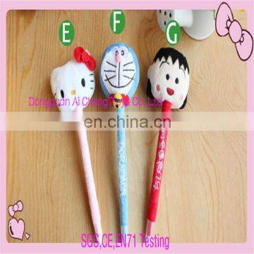 custom good quality animals plush ball pen