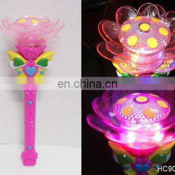 Cute spinning flashing musical lotus glow stick HC90399