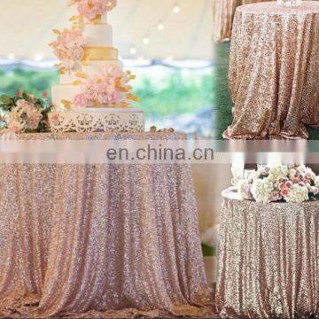 Black Shiny Sequin Round Table Cloth Rectangular Table Cloth for Wedding Decoration photo-5