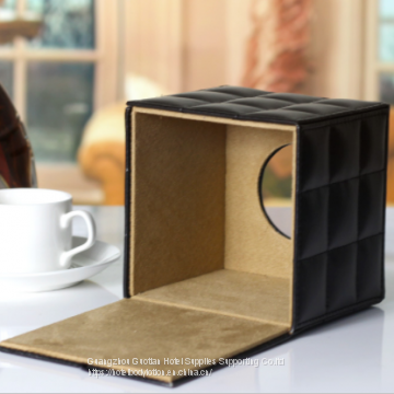 European Modern Square PU Leather Tissue Box Black White Paper Towel Storage Roll Napkin Holder Table Home Decoration photo-5