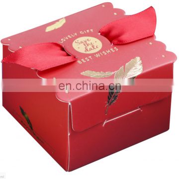 High quality foldable Butterfly jewelry Candy paper gift Box for Wedding Party supply with a string