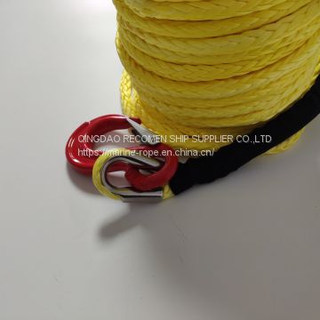 Recomen high Strength electric winch with synthetic  rope jeep wrangler 66 ft grab puller manual 3/8  winch rope