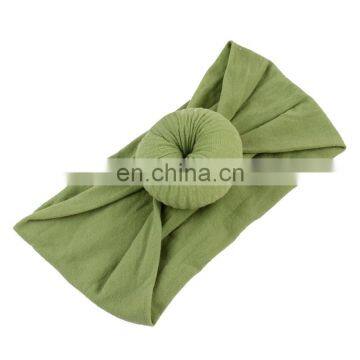 22Colors Baby Turban Nylon Headband Girls Solid Soft Headwraps With Ball