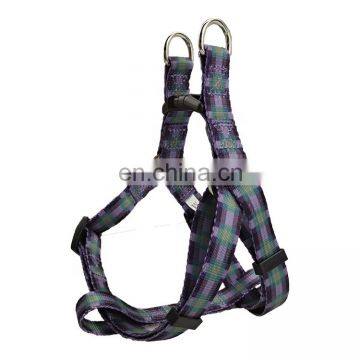 plaid patterns of purple and green color comfortable and durable dog harness