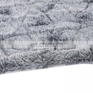 New Luxury Grey Color pv Fur Minky Brushed Double Plush Throw Blanket photo-5
