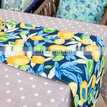 Most Popular Modern Fruits Digital Print Rectangle Cotton Line Table Runner for Dinner photo-3