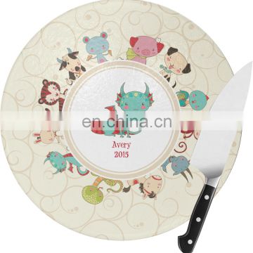 Custom Square Creative Personalized Pattern Toughened Coloured Glass Chopping Cutting Board for Kitchen