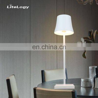 Hot Sale Smart Wireless Metal Led Table Lighting Lamps Modern Hotel Style Rechargeable Bedroom Usb Study Reading Light photo-3