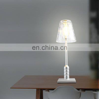 high quality creative led glass table lamp for hotel or restaurant