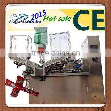 SHZ-10 High Speed Hotel Supplies Soft Tube Filling and Sealing Machine for Toothpaste / Shower / Shampoo