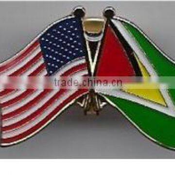 Custom hard enamel filled quality novelty gift Guyana Flag Lapel Pin