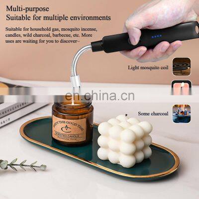 Electric Candle Camping Grill Rechargeable USB Plasma Arc Lighters With LED Battery Display Safety Switch for Cooking BBQs photo-3