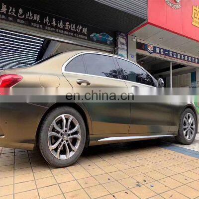 Electricity Light Golden Brown  Car Vinyl Wrap Air Self-adhesive Decoration Roll Film Vehicle Auto Stickers