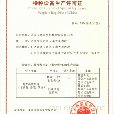 Manufacturing license
