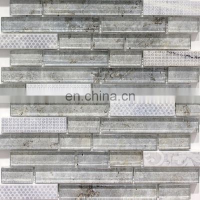 Waterjet Mosaic Brick Mosaic Tile Crystal Glass Mosaic Tiles for Kitchen Bathroom Wall Tile