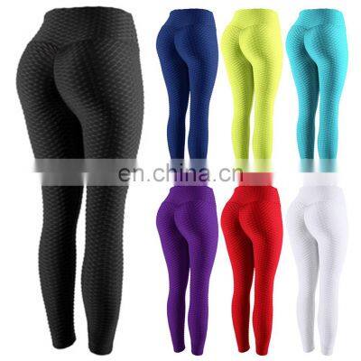 Custom Sports Gym Wear, Fitness Clothing Honeycomb Butt Lift High Waist Women Yoga Pants Leggings-