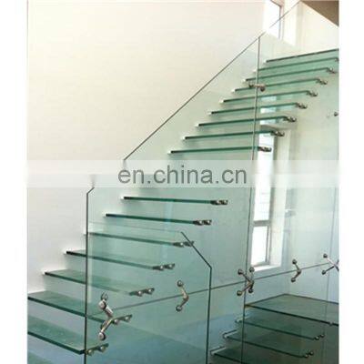 China Top Stainless Steel Interior Staircase With Handrail Designs Modern Floating&Straight Stairs