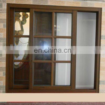 wood grain finish french aluminum frame door