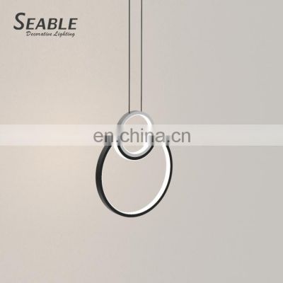 New Listed Decoration Aluminum Acrylic Indoor Living Room Bedroom Modern Black LED Pendant Light