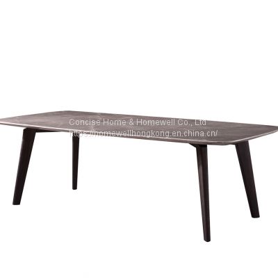 Concise Home Luxury table DT1703-16 natural marble or wooden top with wooden leg Dining table