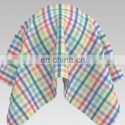 Fashion Trend Colorful CVC Seersucker Plaid Fabric for Shirt and Blouses