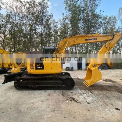 Komatsu used crawler excavator pc128 with blade , Komatsu digging machine , Second hand komatsu backhoe