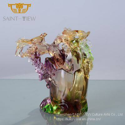 Colored Glaze Fancy Business Gift Auspicious Lions Animal Home Decor Pen Holder Desktop Display Rack Stand photo-3