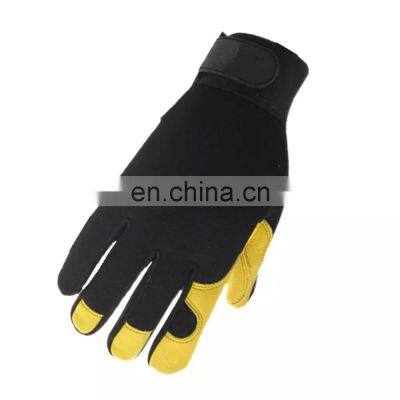 Gants de sécurité en cuir de mouton doux de haute qualité pour les mécaniciens industriels, les conducteurs et le travail photo-2