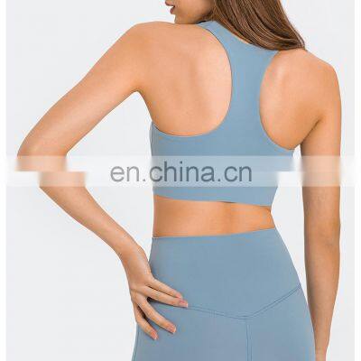 High Quality Sexy Zip Front Shockproof Gym Yoga Bra Longline High Impact Fitness Sports Wear Workout Training Bra Top For Women