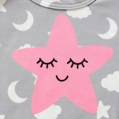 3pcs Newborn Baby's Cartoon Moon & Cloud Pattern Footed Bodysuit, Casual Comfy Long Sleeve Romper, Toddler & Infant Girl's Onesie, As Gift photo-5