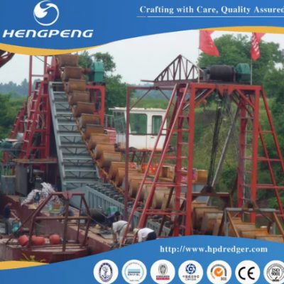 China Heavy-Duty 120m3/T Chain Bucket Iron Dredger for Customizable Mud Solutions