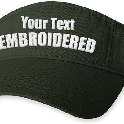 Personalized Embroidered Visor Hat Add Your Own Text Custom Adjustable Visor Cap