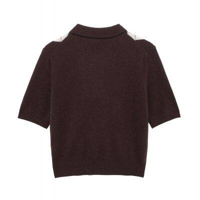 Spring 2025 New Product: European and American Minor Brand Short-Sleeved Diamond-Shape Knitted Polo Shirt Top