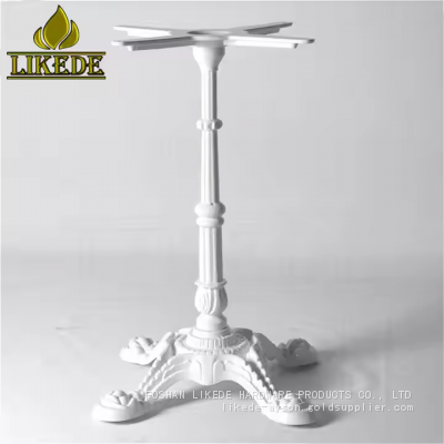 European Classic Antique White Cast Iron Metal Table Base Frame With Powder Coating on Sale photo-2