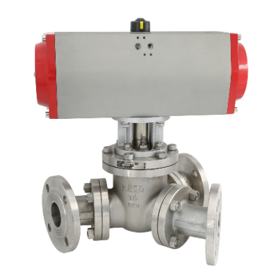 Low-Torque Y-Type Three-Way Ball Valve With NEMA 4X Pneumatic Actuator for Harsh Environments photo-4