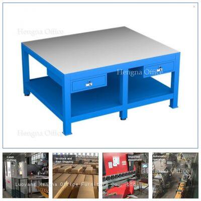Industrial Lab Workstation with Vibration Dampening | Stainless Steel Handles | Adjustable Feet | Precision Assembly Bench for Tech Labs