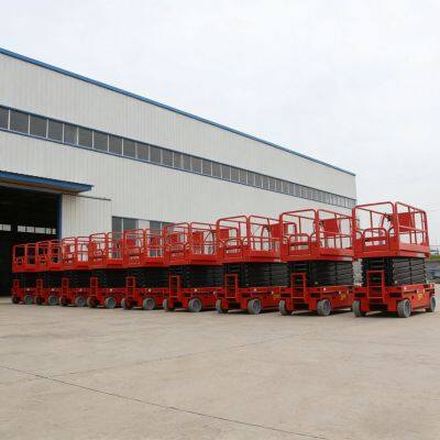 Hydraulic Electric Self Propelled Scissor Lift With Emergency Stop and Safety Rails