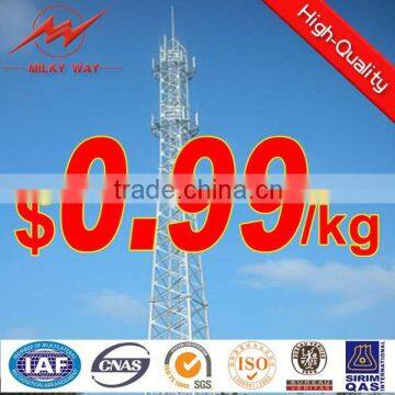 Galvanized communication steel tower ,new designed communication steel tower