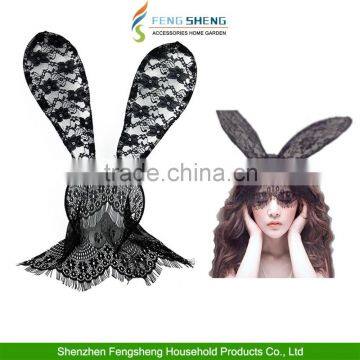 Halloween Costume Party Rabbit Bunny Ears Headband With Lace Eye Mask photo-3