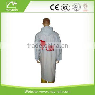 High Quality of Adult 0.12mm Longer Plastic Raincoat