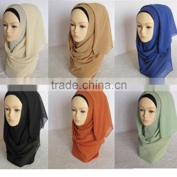 Wholesale Fashion Muslim Women Plain Chiffon Hijab photo-5