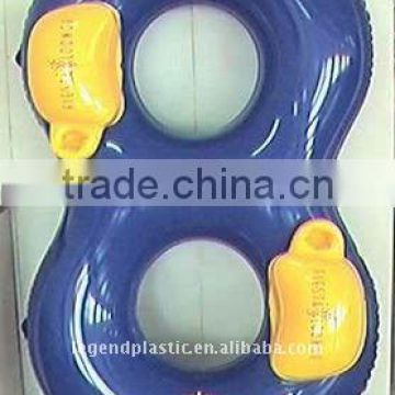 inflatable double ski tube with bottle holder