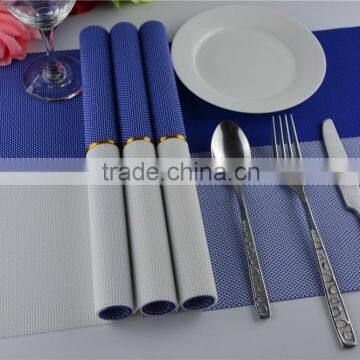 Newest PVC Blue Grid Placemat Fashion Pvc Dining Tab0le Mat Disc Pads Bowl Plates Coasters Waterproof Table Cloth Pad photo-6