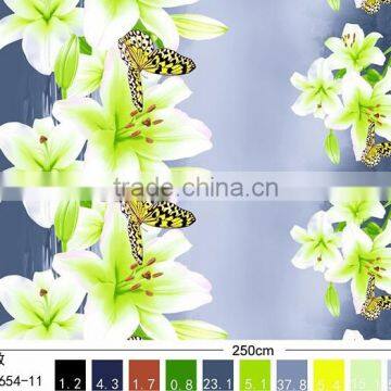 Printed 100% polyester peach skin fabric for bedding/flowers design printing fabric for home textile