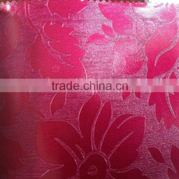 flower design pvc leather for upholstery, bag,