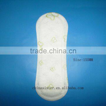 155mm panty liner,sanitary towel,sanitary pad