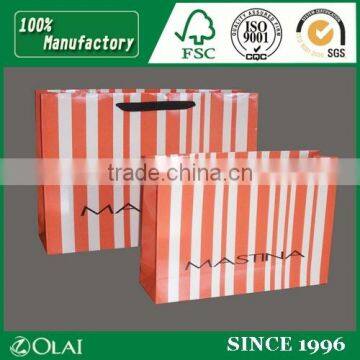 Orange Stripe Style Clothing Paper Bag